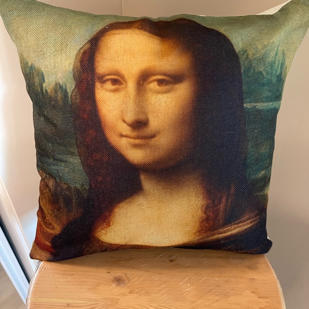 Artistic Mona Lisa Accent Pillow